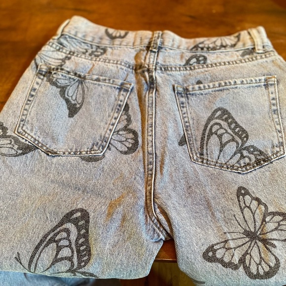 PacSun High Rise Straight Jean with butterflies raw hem twee - Picture 3 of 15